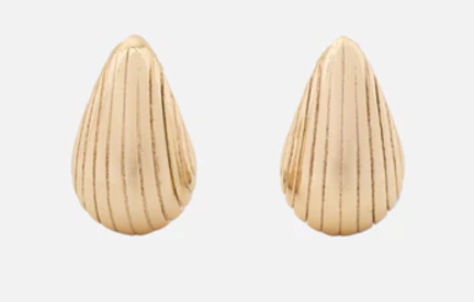 gold statement studs shell sha...