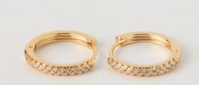 gold cubic zirconia hoop ear...