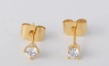 gold cubic zirconia earrings...